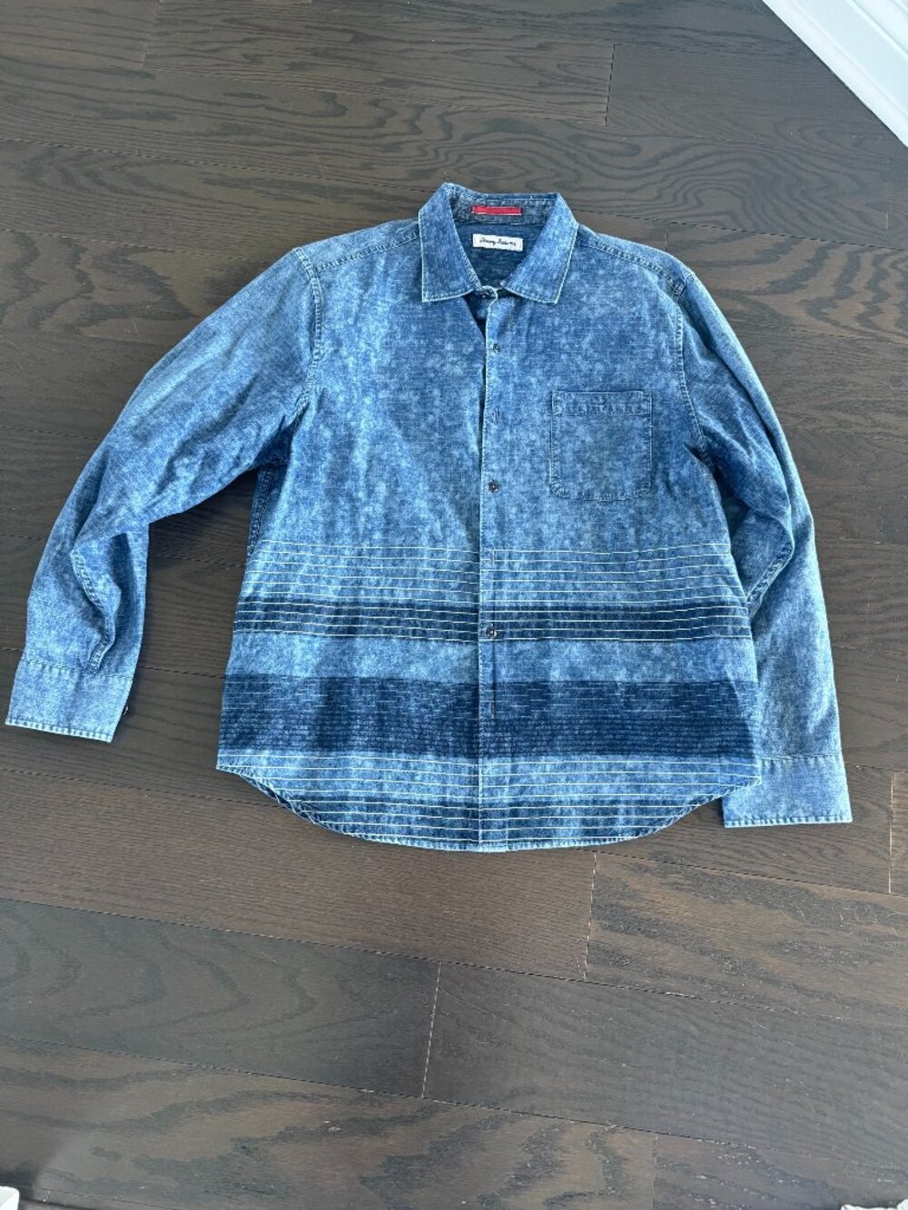 Tommy Bahama Men's Button Down Denim Dress Shirt - Large